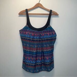 Coco Reef Tribal Stripe Tankini Top Bra Bathing Suit Size 38C NWTS Underwire